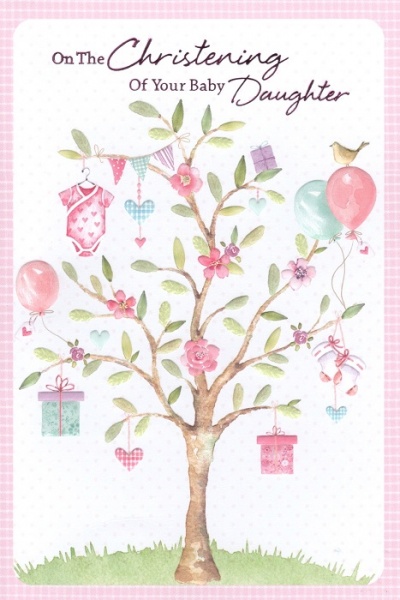 Tree Daughter Christening Card