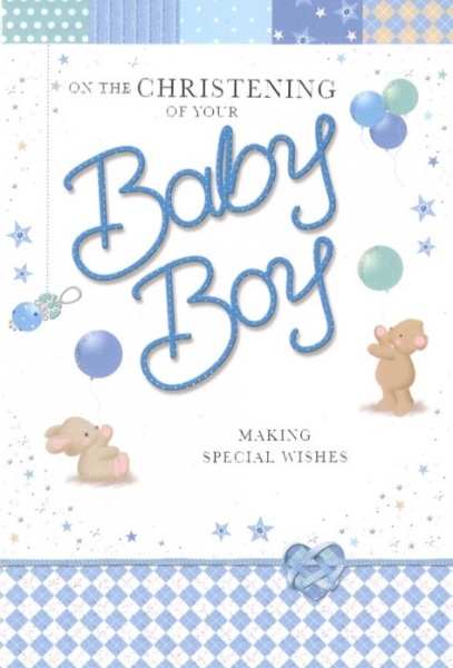 Baby Boy Christening Card