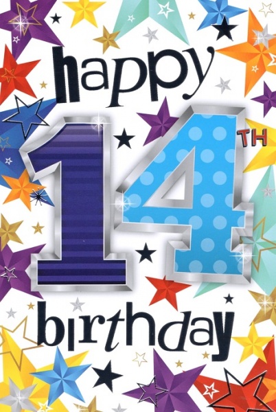 Stars 14th Birthday Card