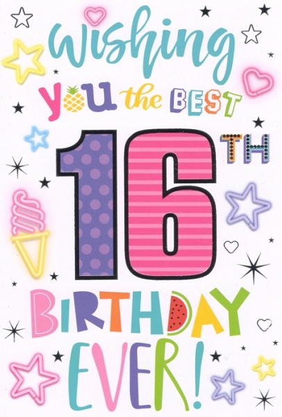 Stars 16th Birthday Card