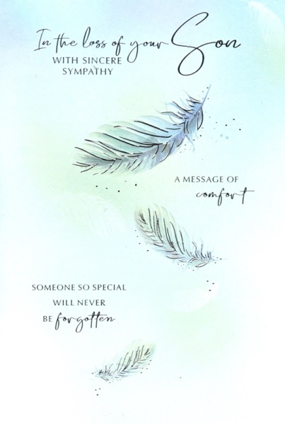 Feathers Son Sympathy Card
