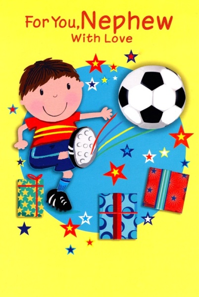 Footballer Nephew Birthday Card