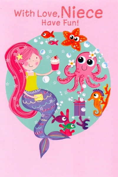 Mermaid Niece Birthday Card