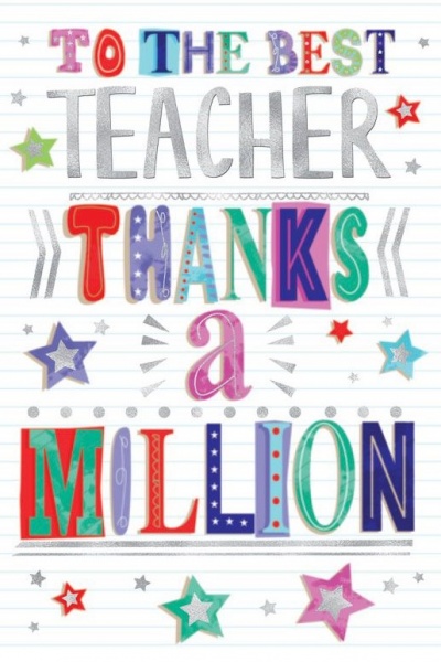 Thanks A Million Teacher Thank You Card