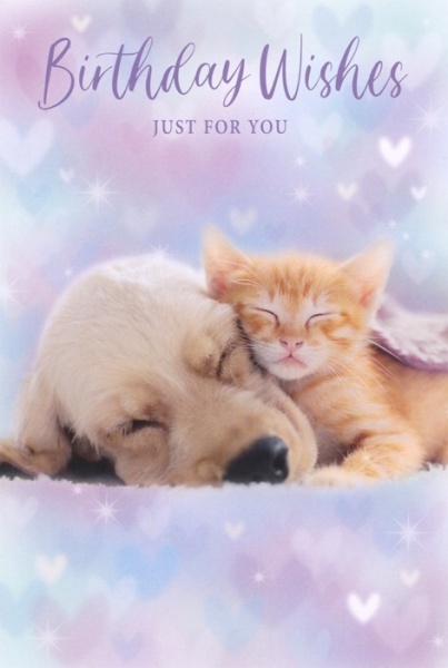 Dog & Kitten Birthday Card