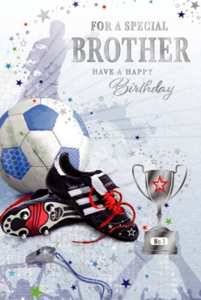 Football Boots Brother Birthday Card