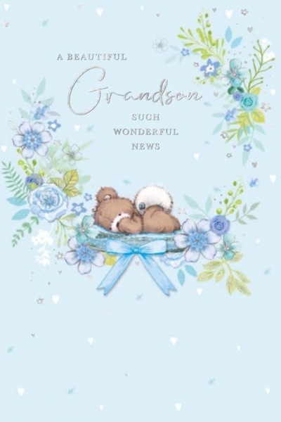 Baby Bear New Baby Grandson Card