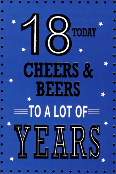 Cheers & Beers 18th Birthday Card