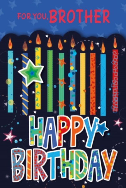 Happy Birthday Candles Brother Birthday Card