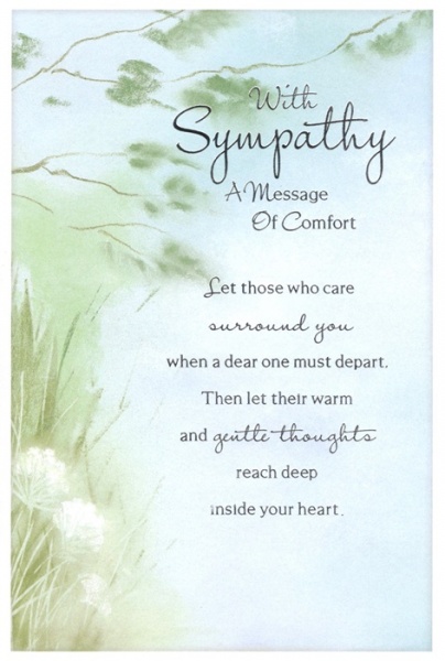 A Message Of Comfort Sympathy Card