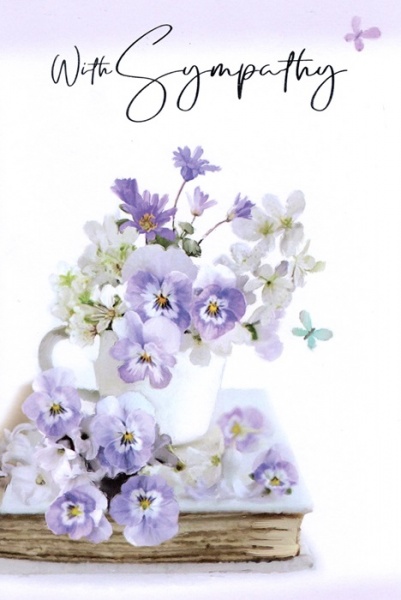 Teacup Flowers Sympathy Card