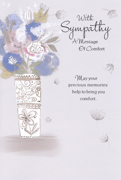 Vase Of Flowers Sympathy Card
