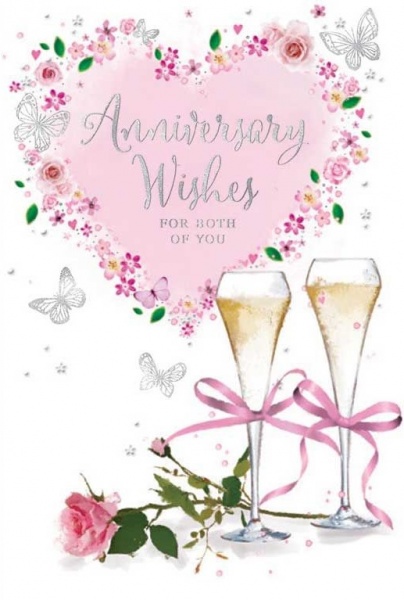 Pink Rose Your Anniversary Card
