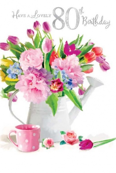 Watering Can 80th Birthday Card