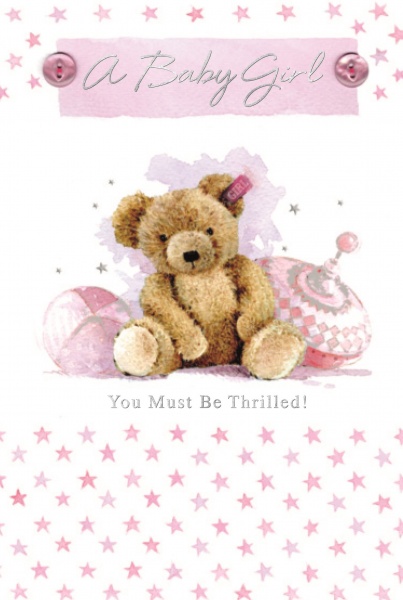 Stars & Toys New Baby Girl Card