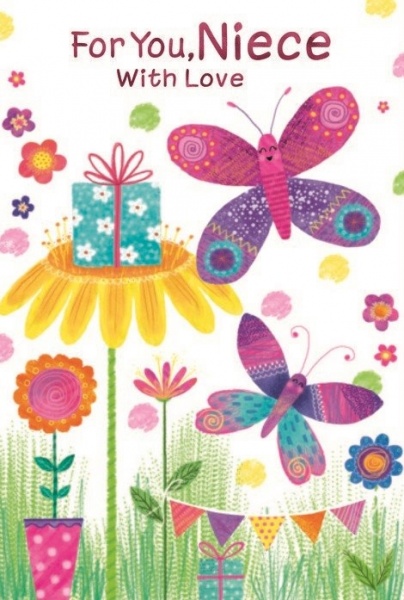 Butterflies Niece Birthday Card