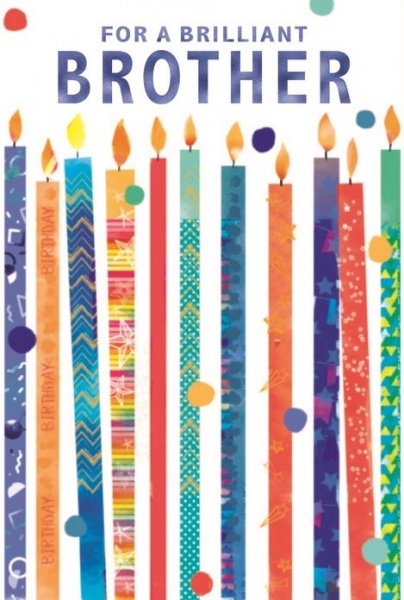 Candles Brother Birthday Card