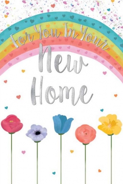 Rainbow Flowers New Home Card