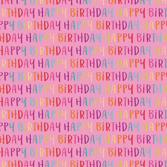 Pink Happy Birthday Gift Wrap Sheet