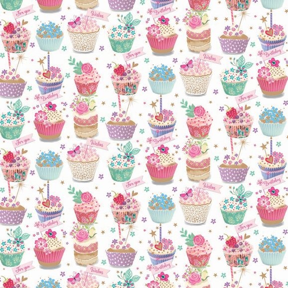 Birthday Cupcakes Gift Wrap Sheet