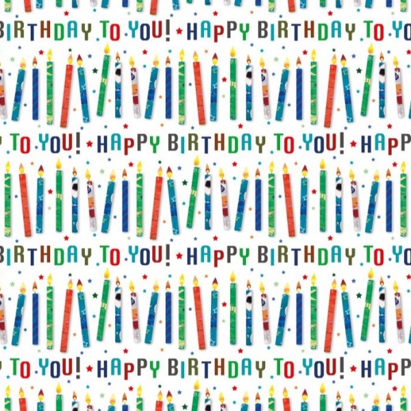 Happy Birthday Candles Gift Wrap Sheet