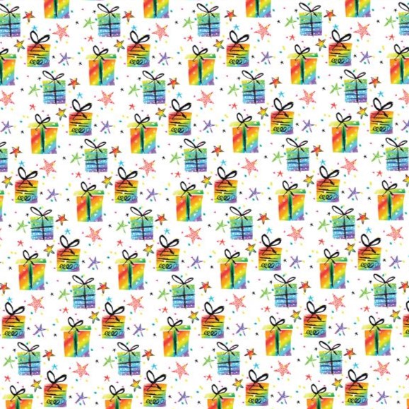 Rainbow Presents Gift Wrap Sheet