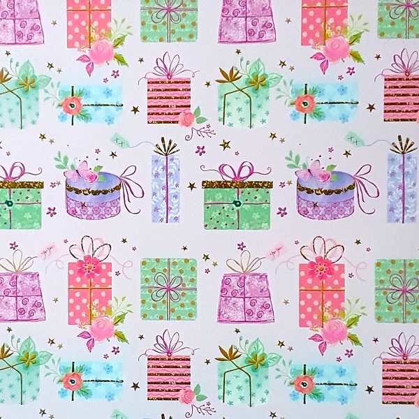 Floral Presents Gift Wrap Sheet