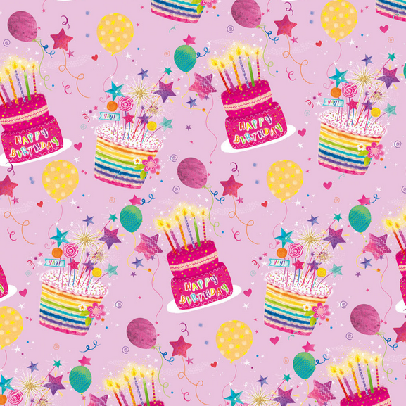 Birthday Cake Gift Wrap Sheet