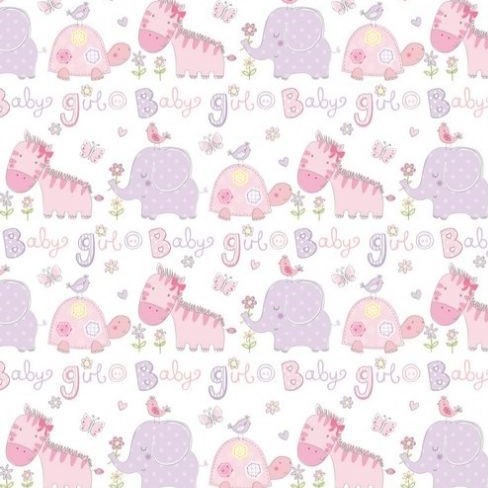 Animals New Baby Girl Wrapping Paper Gift Wrap Sheet Simon Elvin