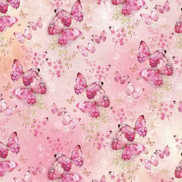 Pink Butterflies Gift Wrap Sheet
