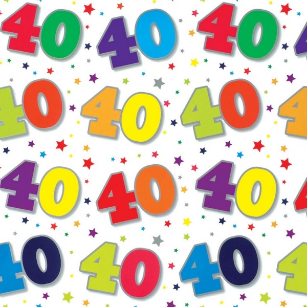 Balloons 40th Birthday Wrapping Paper Gift Wrap Sheet Acquire