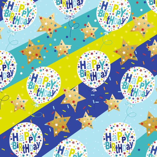 Happy Birthday Balloons Gift Wrap Sheet