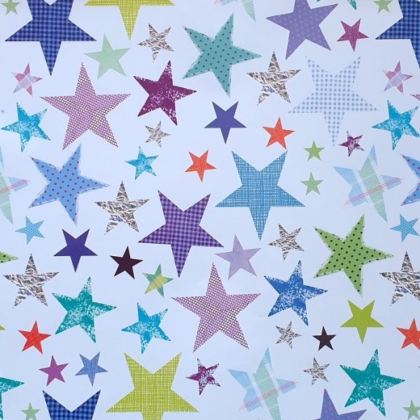 Blue Stars Gift Wrap Sheet