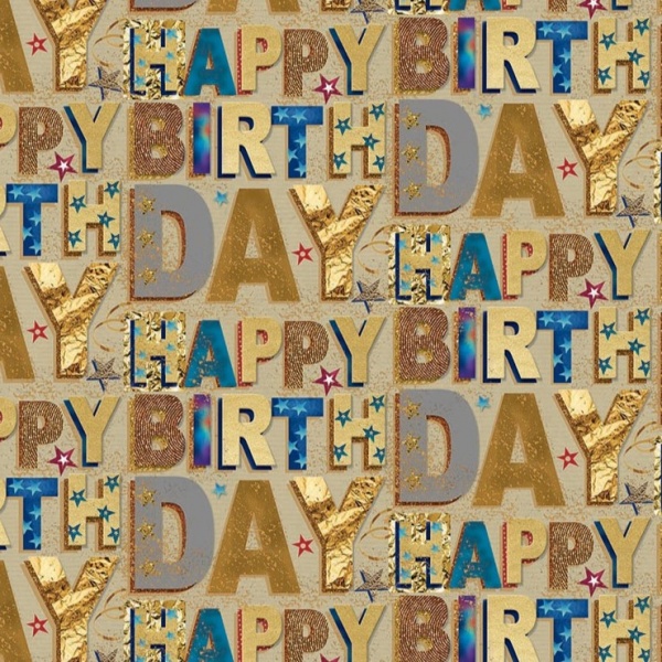 Gold Birthday Gift Wrap Sheet