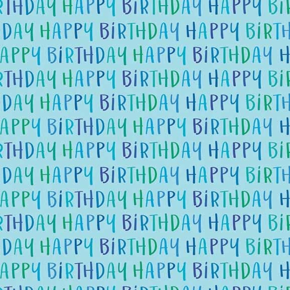 Blue Happy Birthday Gift Wrap Sheet