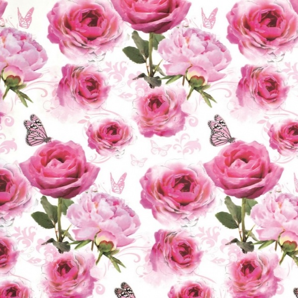Pink Roses Gift Wrap Sheet