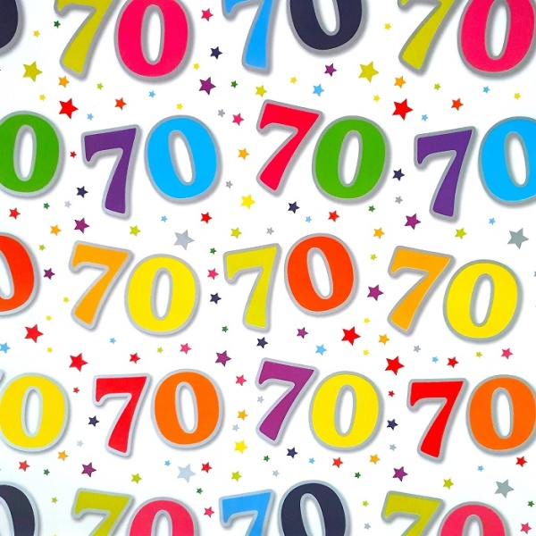 Birthday Wishes 70th Birthday | Wrapping Paper Gift Wrap Sheet