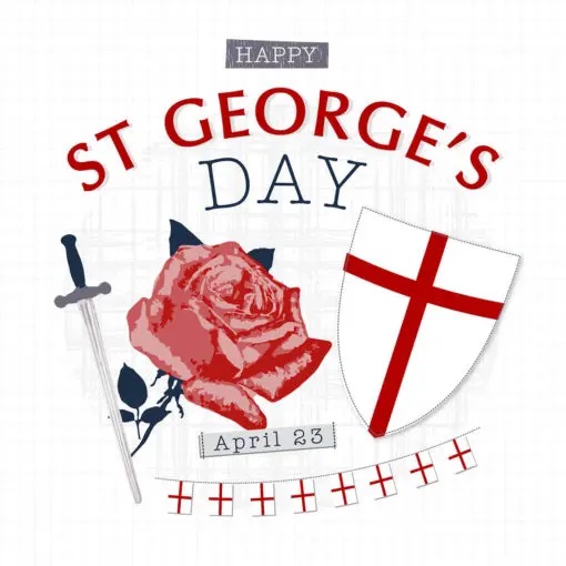 Sword, Shield & Rose St George's Day Card