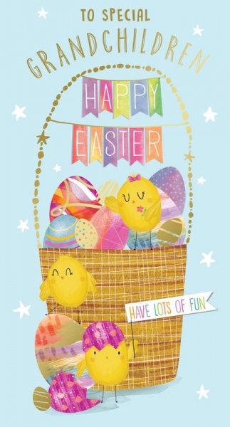 Easter Basket Grandchildren Easter Card