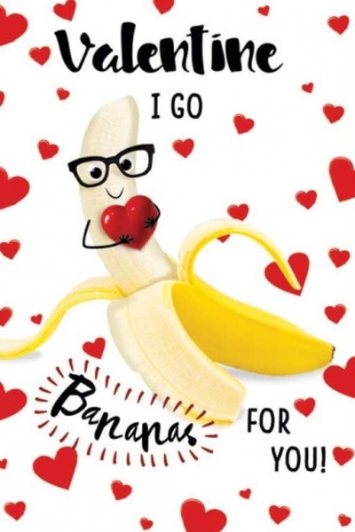 Bananas For You Valentine's Day Card