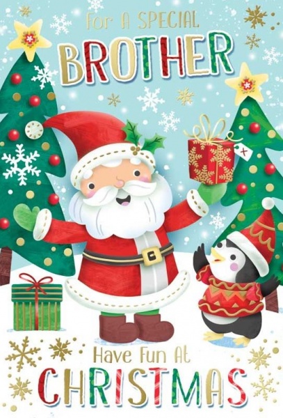 Jolly Santa Brother Christmas Card