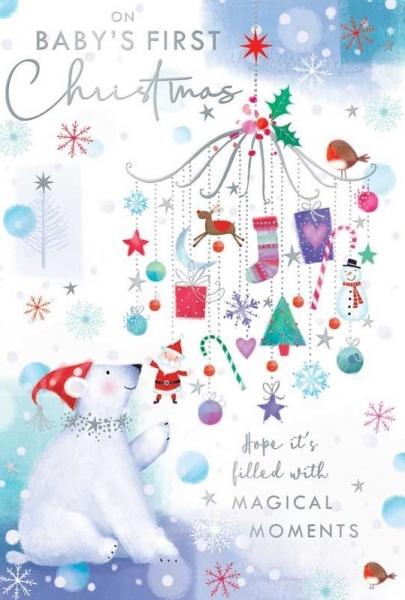 Christmas Mobile Baby's 1st Christmas Card