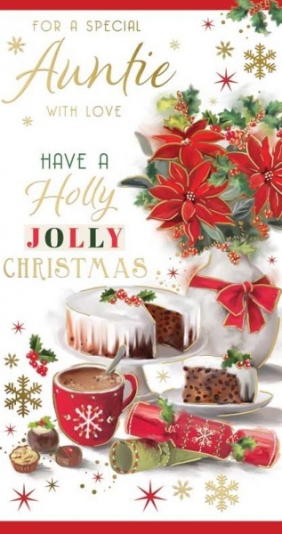 Holly Jolly Christmas Auntie Christmas Card