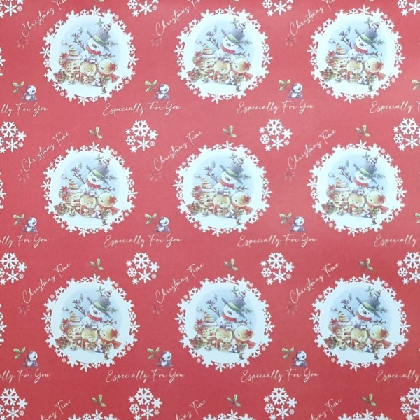 Snowman & Friends Christmas Gift Wrap Sheet