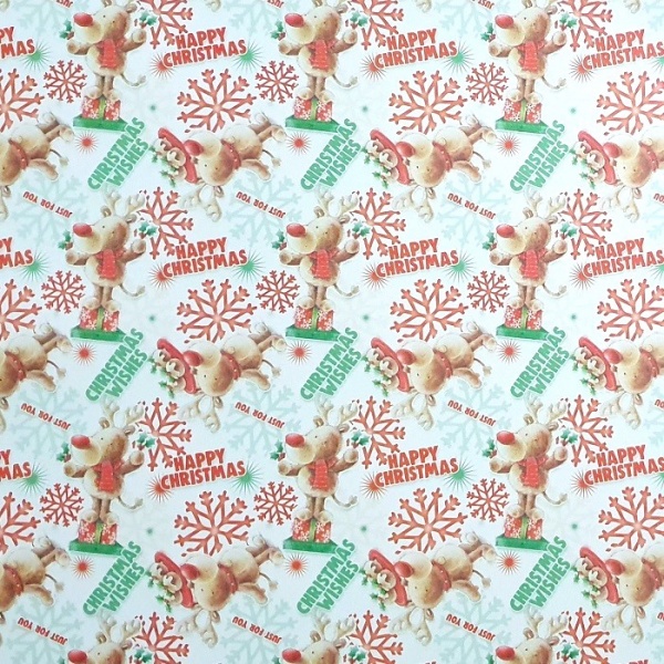 Reindeer & Snowflakes Christmas Gift Wrap Sheet