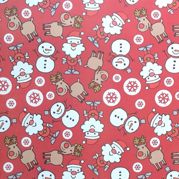 Santa & Snowman Christmas Gift Wrap Sheet