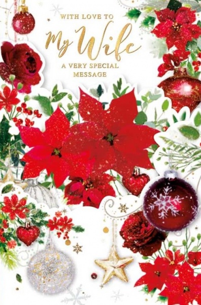 Baubles & Blooms Wife Christmas Card