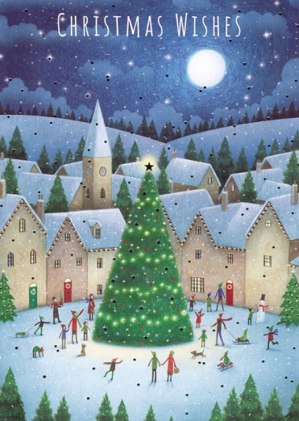 Winter Village & By The Sea Christmas Cards Pack Of 14