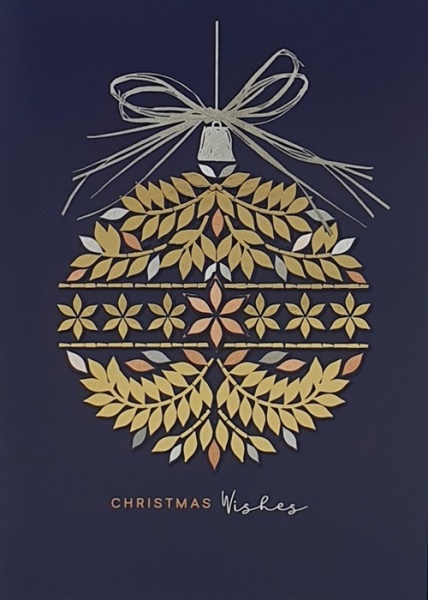 Golden Leaves Christmas Cards Pack Of 14