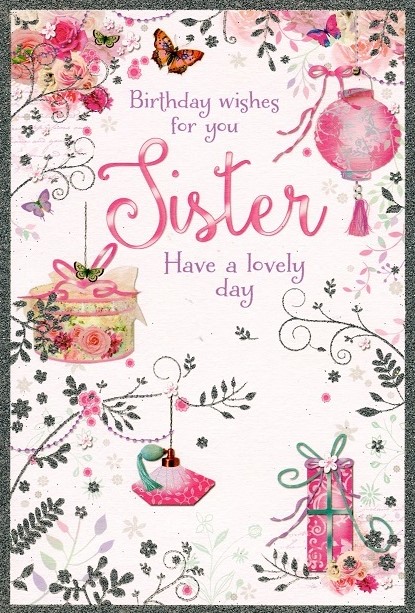 Ornamental Sister Birthday Card